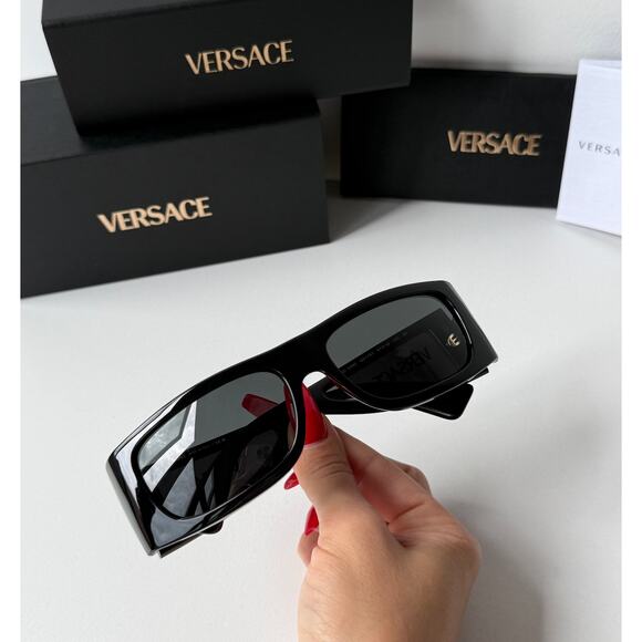 NEW Versace VE4482 Black Shielded Sunglasses - Picture 3 of 6